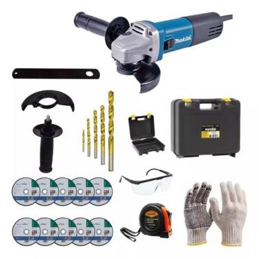 Imagem de Esmerilhadeira Angular Lixadeira 850w M9510b Makita Kit 10 Discos comp