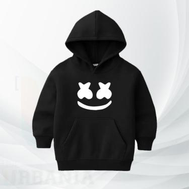 Imagem de Moletom Infantil Moleton Canguru com Capuz e Bolso Estampa DJ Marshmallow Smile Casual Inverno-Unissex