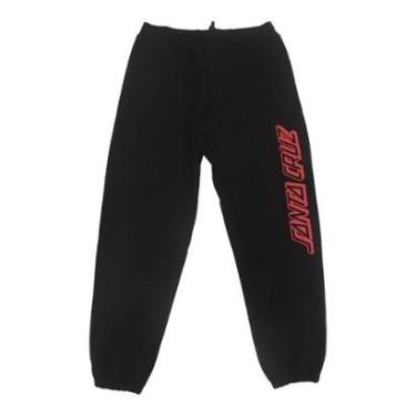 Imagem de Calça Santa Cruz Moletom Classic Strip Track Pants - Preto/Vermelho-Masculino