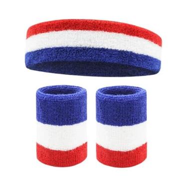 Imagem de Conjunto De Faixas De Suor Para Cabeça E Punhos Masculinas Para Esport
