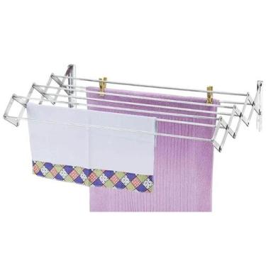 Imagem de Varal Sanfonado de Parede Alumínio 60cm Estendedor de Roupa Retrátil 7