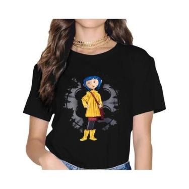 Imagem de Camiseta Feminina Vintage Gótica Coraline, Camiseta Gráfica De Filme D