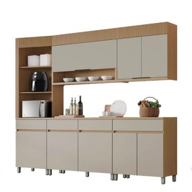 Imagem de Cozinha 5 Pecas 8 portas 4 Gavetas Torre Angular Realeza Premium 265 cm MDF Nesher
