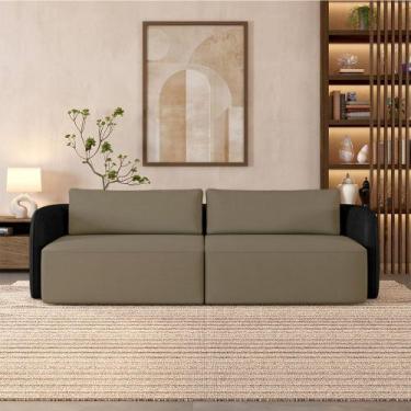 Imagem de Sofá Living Sala de Estar Abel 240cm Bipartido pés de Madeira PU/Velud