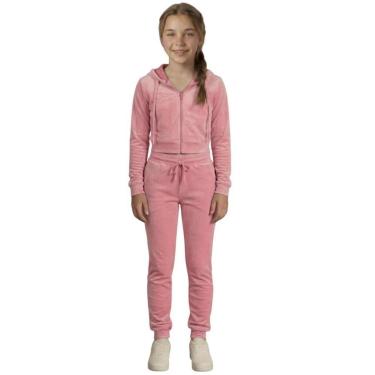 Imagem de Conjunto Moletom Infantil Inverno Plush Peluciado Capuz Veluna-Feminino