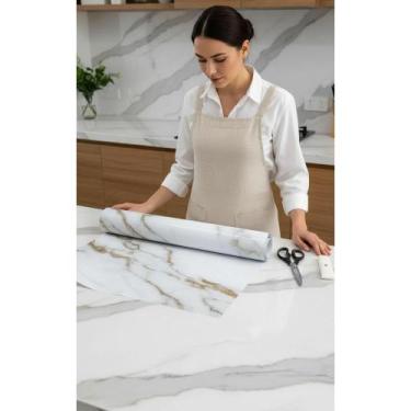 Imagem de Adesivo Mármore Ouro 4,5m P/ Móveis Cozinha Elegância - Congratulation