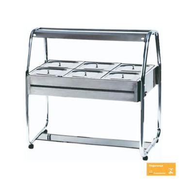 Imagem de Carro Térmico Self Service Quente de 06 Cubas Cinza 220V ST06C IBET