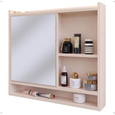 Imagem de Espelheira Armário de Banheiro Suspenso com Porta e Nichos Espelho Org