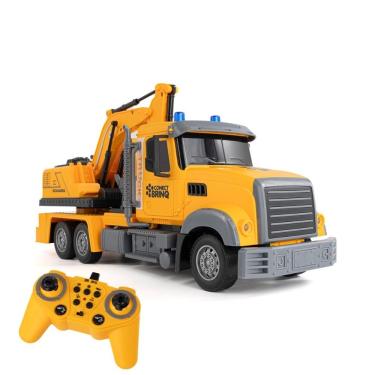 Imagem de Caminhão de Controle Remoto Infantil CAR820 CAR821 CAR822 com Jato de Água Guindaste e Escavadeira Amarelo OEM