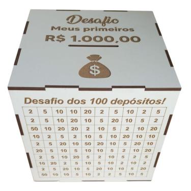 Imagem de Cofre Desafio Junte 1mil 5mil 10mil 20mil Valores 5 Mil para Economia com Metas Graduai...