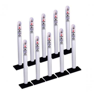 Imagem de Lixeira para Copos Descartáveis Kit 10 Coletor 220 Copos Plástico Abertura Manual Tubo PVC Café