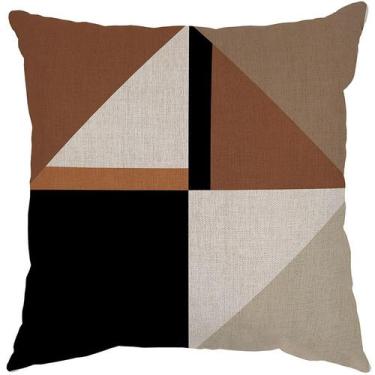Imagem de Capa Almofada 50x50 Linho Geometric Leaves Terracota G - LA FAVORITTA 