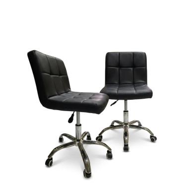 Imagem de Kit 2 Cadeiras Office Gomos almofadada Giratória com Rodinhas e Regulagem de Altura – B...