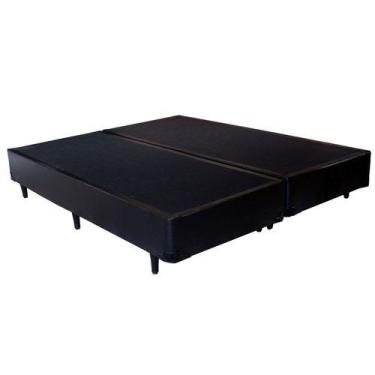 Imagem de Cama Base Box Casal Bipartido Preto 138x188 Sintético - Galeria da Cam