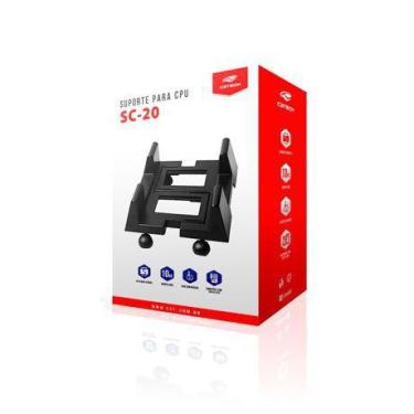 Imagem de Suporte CPU C3Tech SC-20BK Ajustável com  Rodízios Preto