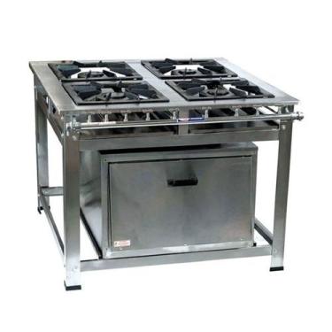 Imagem de Fogão 40x40 com forno 4 bocas em inox - cristal aço - CRISTALAÇO, UNIC