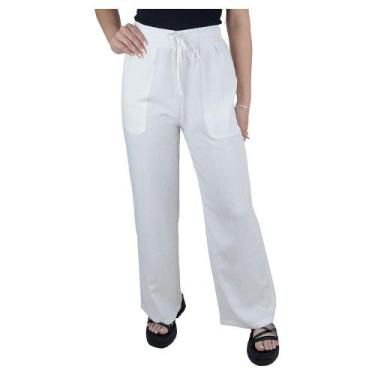 Imagem de Calça Feminina Facinelli By Mooncity Pantalona Branca 290032, P, Branc