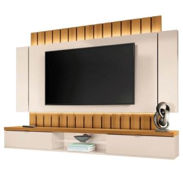 Imagem de Painel para Tv Suspenso 70 Pol. Illuna H01 Off White/Cinamomo - Mpozen