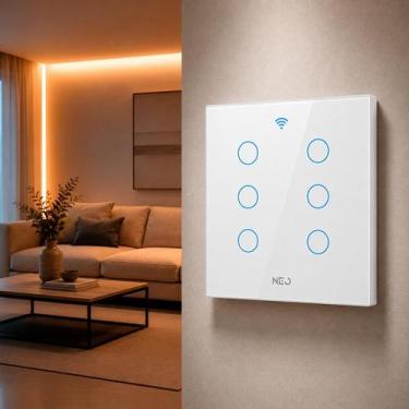 Imagem de Interruptor Inteligente Smart Wi-fi Alexa google 6 Botões 4x4 Bivolt B
