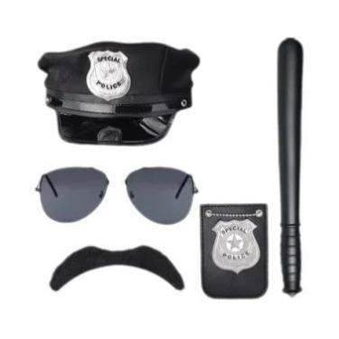 Imagem de Acessórios De Fantasia De Halloween Para Policial: Boné, Distintivo, C