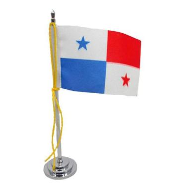 Imagem de Mini Bandeira de Mesa da Panamá 15 cm Poliéster - SP Bandeiras 