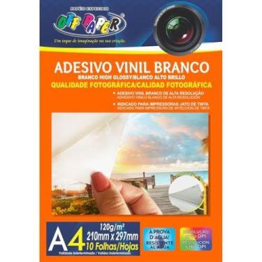 Imagem de Papel Fotografico Inkjet A4 Vinil Adesivo Branco 120G. - OFF PAPER