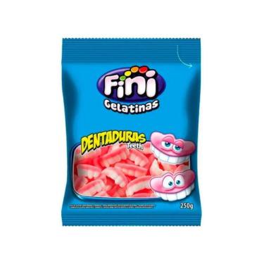 Imagem de Bala de Gelatina Beijos Dentaduras - Morango e Framboesa 250g Pacote -