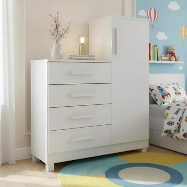Imagem de Cômoda Multiuso Versátil 4 Gavetas Porta Sapateira Organizador Quarto 