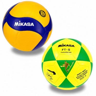 Imagem de Kit Bola de Futevôlei Mikasa FT-5 Anderson Águia + Bola de Voleibol Mi