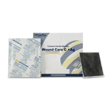 Imagem de Curativo carvao ativado com prata esteril 10,5 x 10,5 cm wound care po