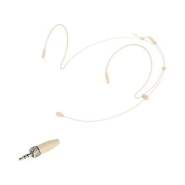 Imagem de Microfone De Headset Bege Com Gancho Duplo Para Orelha, 3 Pinos Para A