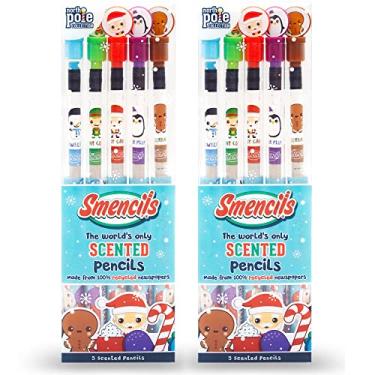 Imagem de Scentco – Lápis divertidos perfumados HB #2, 5 unidades – meias de Natal, presentes para crianças, material escolar, lembrancinhas de festa, recompensas de sala de aula