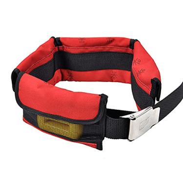 Imagem de Yajun Cinto de peso de mergulho com 4 bolsos à prova d'água, bolso de peso de mergulho com fivela de liberação rápida para debaixo d'água, mergulho, snorkel, vermelho