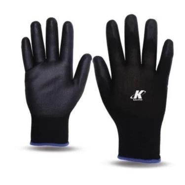 Imagem de Luva Malha Poliuretano PU Tatil Preta 9  G Kalipso