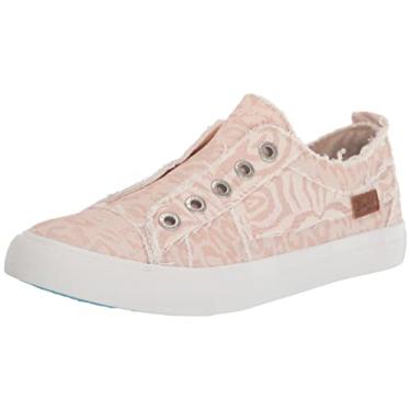 Imagem de Blowfish Malibu Tênis feminino Play Canvas, Tela com impressão de gato em papel blush, 8.5