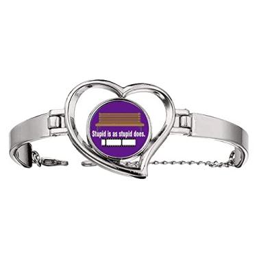 Imagem de Is As Does Pulseira Art Deco Fashion Bracelete de arame com pingente de coração, Medium, Metal