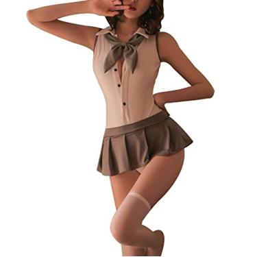 Imagem de Sexy Schoolgirl Outfit Lingerie Set Lolita Cosplay Dress Anime Senpai Japanese style cute one piece (2)
