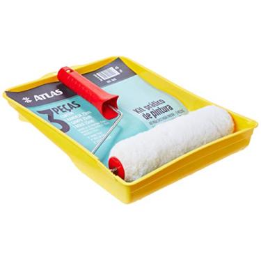 Imagem de Atlas - Conjunto de Pintura Básico com 3 Peças (Bandeja de Pintura, Garfo com Buchas e Rolo de Poliéster de Alta Densidade de 23cm)