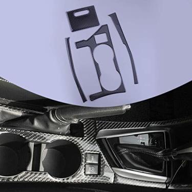 Imagem de MIVLA 4 pçs/conjunto interior do carro copo de água caixa de mudança de marchas guarnição da tampa do painel, para Toyota Corolla 2014-2018 volante à esquerda fibra de carbono