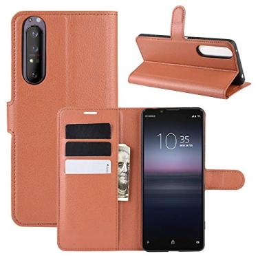 Imagem de HONGYAN Capa de telefone Para Sony Xperia 1 II Litchi Texture Horizontal Flip Caixa Protetora com suporte e Cartão Slots & Carteira Capa protetora