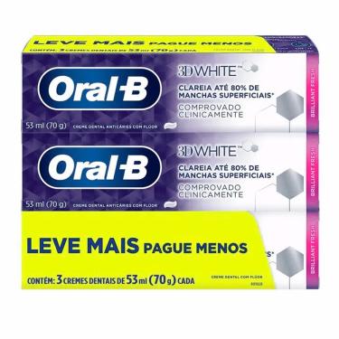 Imagem de Creme Dental Oral B 3D White Brilliant Fresh 70g Leve 3 Pague 2