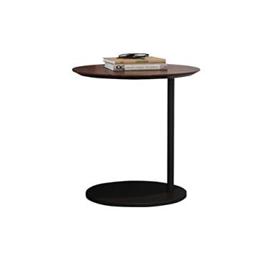 Imagem de Mesa de centro redonda mesa lateral moderna armação de metal mármore mesa de canto de ardósia quarto mesa de cabeceira escritório sala de estar sofá decoração lateral mesa de centro mesas de canto (cor: b)
