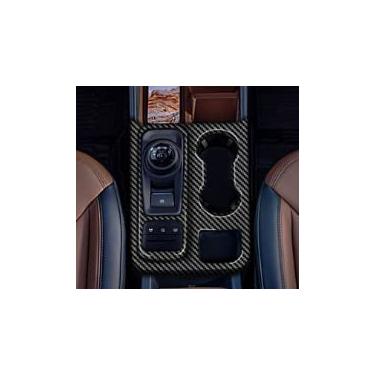 Imagem de GZBFTDH Painel de guarnição do botão de mudança de marcha do carro para Maverick 2022, acessórios de carbono consoles centrais botas de mudança moldura LHD