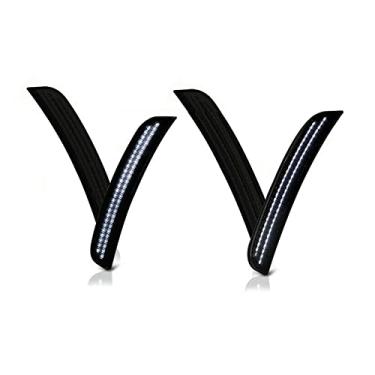 Imagem de Riloer 4 peças de luzes marcadoras laterais brancas dianteiras e traseiras com lente fumê compatível com carregador D-odge 2015-2017