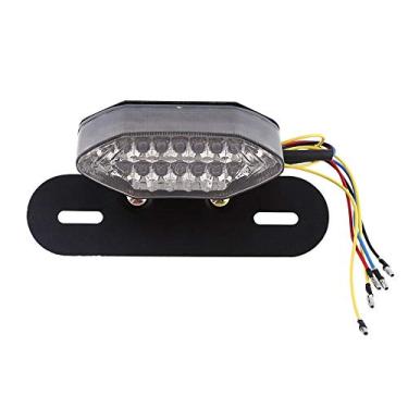 Imagem de Suuonee Luz traseira de motocicleta, 16 LEDs para motocicleta Quad ATV Cauda Sinal de seta Freio Placa de licença Luz Integrada 12V (Cinza)