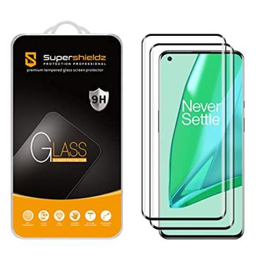 Imagem de (2 unidades) Supershieldz projetado para OnePlus 9 Pro Protetor de tela de vidro temperado (cobertura completa) (vidro curvado 3D) antiarranhões, sem bolhas (preto)