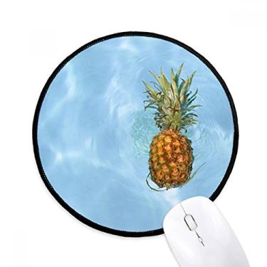Imagem de DIYthinker Mouse pad com imagem de frutas tropicais de abacaxi para mesa de escritório tapete redondo para computador
