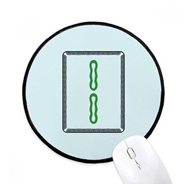 Imagem de DIYthinker Mahjong Bamboo Bar 2 azulejos padrão mouse pad desktop escritório tapete redondo para computador