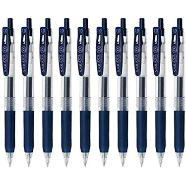 Imagem de Zebra Sarasa Clip 1.0 caneta retrátil de tinta de gel, borracha aderente, 1.0 mm, tinta azul preta, conjunto de 10