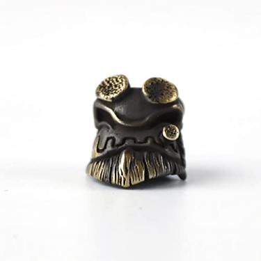 Imagem de Hell Baron Pingente de contas de paracorda, EDC latão faça você mesmo cordão de guarda-chuva pingente de chave de carro acessórios